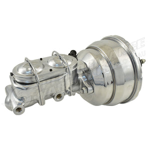 Universal 1-1/8" Bore Chrome GM Style Master Cylinder & 8" Chrome Dual Brake Booster