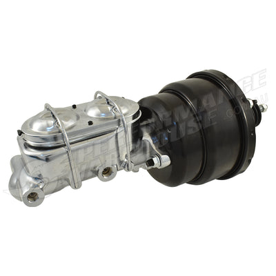 Universal 1-1/8" Bore Chrome GM Style Master Cylinder & 7" Black Dual Brake Booster