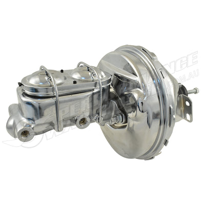 Universal 1-1/8" Bore Chrome GM Style Master Cylinder & 9" Chrome Single Brake Booster