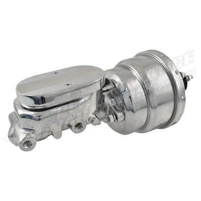 Universal 1" Bore Finned Top Master Cylinder & 7" Chrome Dual Brake Booster