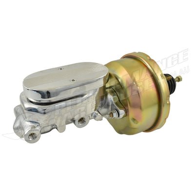 Universal 1" Bore Finned Top Master Cylinder & 7" Zinc Single Brake Booster