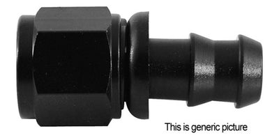 AN10 Straight Push-On Hose End Black