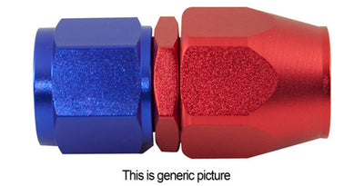 AN6 Straight Reusable Hose End Blue/Red