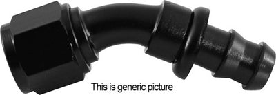 AN6 45 Degree Push-On Hose End Black