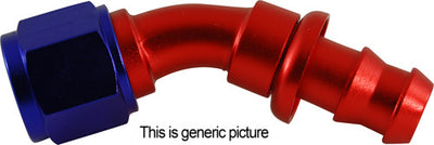 AN10 45 Degree Push-On Hose End Blue/Red