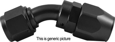 AN8 45 Degree Reusable Hose End Black