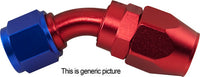 AN6 45 Degree Reusable Hose End Blue/Red