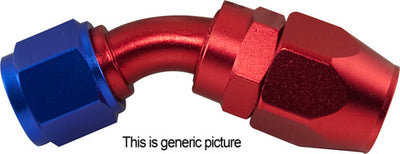 AN8 45 Degree Reusable Hose End Blue/Red