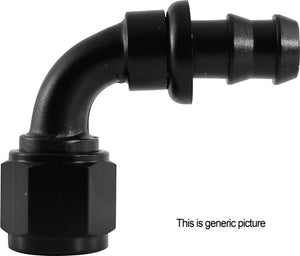AN8 90 Degree Push-On Hose End Black