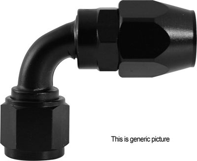 AN6 90 Degree Reusable Hose End Black