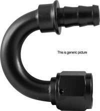 AN8 180 Degree Push-On Hose End Black