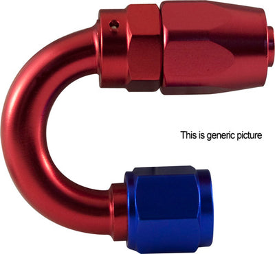 AN4 180 Degree Reusable Hose End Blue/Red