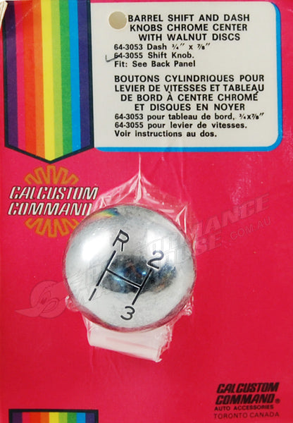 Vintage Genuine Cal Custom Solid Metal Chrome Gear Ball 3 Speed