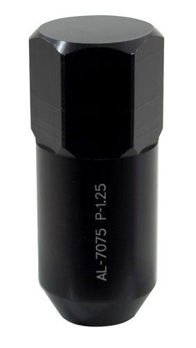 WHEEL LUG NUTS ALUMINIUM L48mm 1.25 BLACK