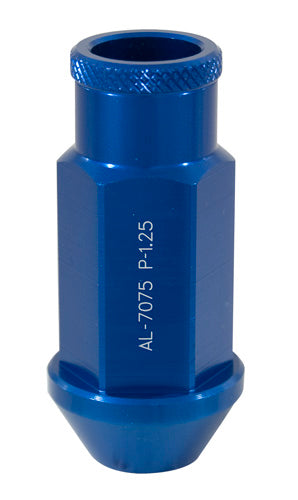 WHEEL LUG NUTS ALUMINIUM L52mm 1.5 BLUE