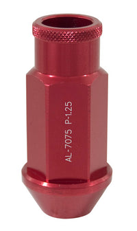 WHEEL LUG NUTS ALUMINIUM L52mm 1.25 RED