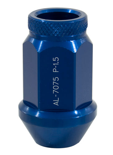 WHEEL LUG NUTS ALUMINIUM L40mm 1.5 BLUE