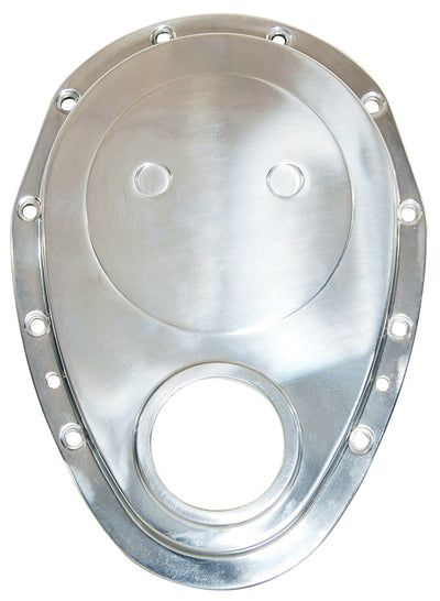 Cal Custom Small Block Chev Timing Cover With Gaskets & Bolts, Polished Aluminium